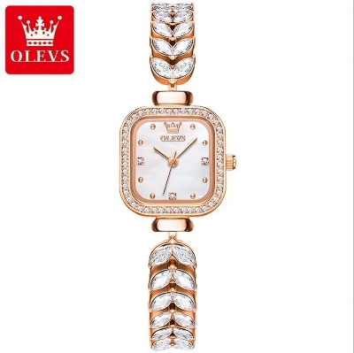 Picture of Olevs 9987L RoseGold Stainless Steel Analog Wrist Watch For Women - White & RoseGold