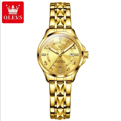 Picture of Olevs 2910L Golden Stainless Steel Analog Wrist Watch For Women - Golden
