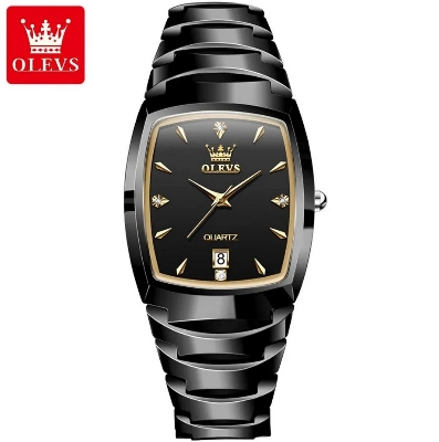 Picture of Olevs 7006C Black Tungsten Analoge Wrist Watch For Men - Black