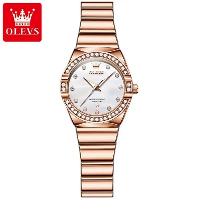 Picture of Olevs 9975S RoseGold Stainless Steel Analog Wrist Watch For Women - White & RoseGold