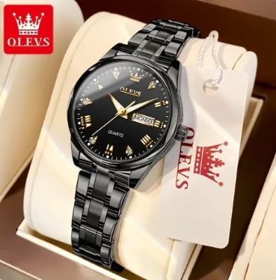 Picture of Olevs 5563L Black Stainless Steel Analog Wrist Watch For Women - Black