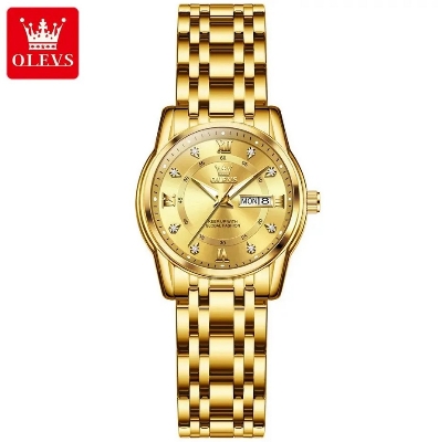 Picture of Olevs 5513L Golden Stainless Steel Analog Wrist Watch For Women - Golden
