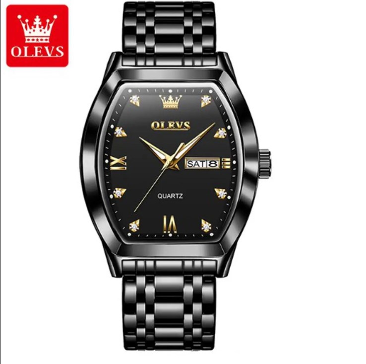 Picture of Olevs 5528S Black Stainless Steel Analog Wrist Watch For Men - Black