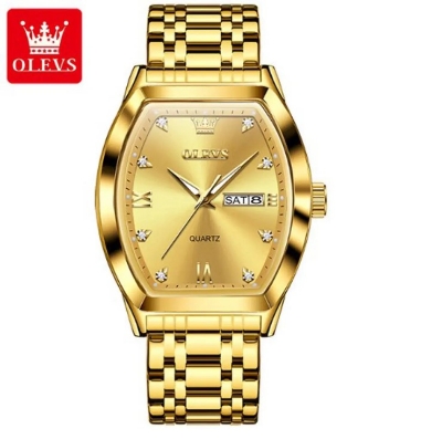Picture of Olevs 5528S Golden Stainless Steel Analog Wrist Watch For Men - Golden