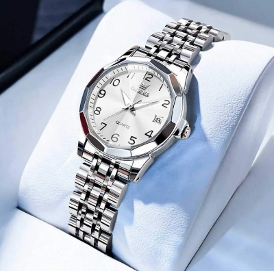 Picture of Olevs 9970L Silver Stainless Steel Analog Wrist Watch For Women - Silver