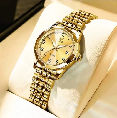 Picture of Olevs 9970L Golden Stainless Steel Analog Wrist Watch For Women - Golden