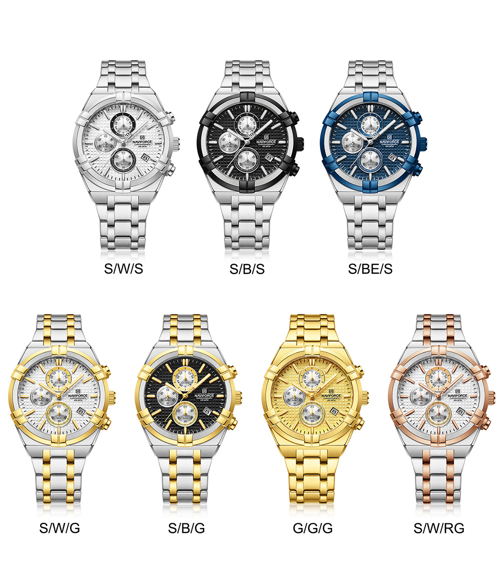 Picture of NAVIFORCE NF8042 Multi-function Chronograph Watch Fashion Waterproof Luxury Gift Luminous Men’s Watch