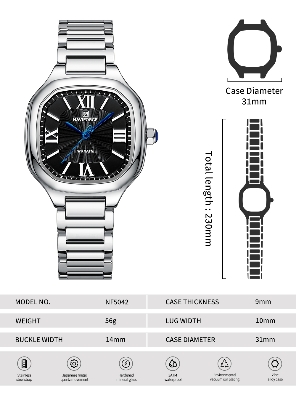 Picture of NAVIFORCE NF5042 Elegant Commuter Ladies’ Waterproof Stainless Steel Watch with Gift for Girls Quartz Wrist Watch