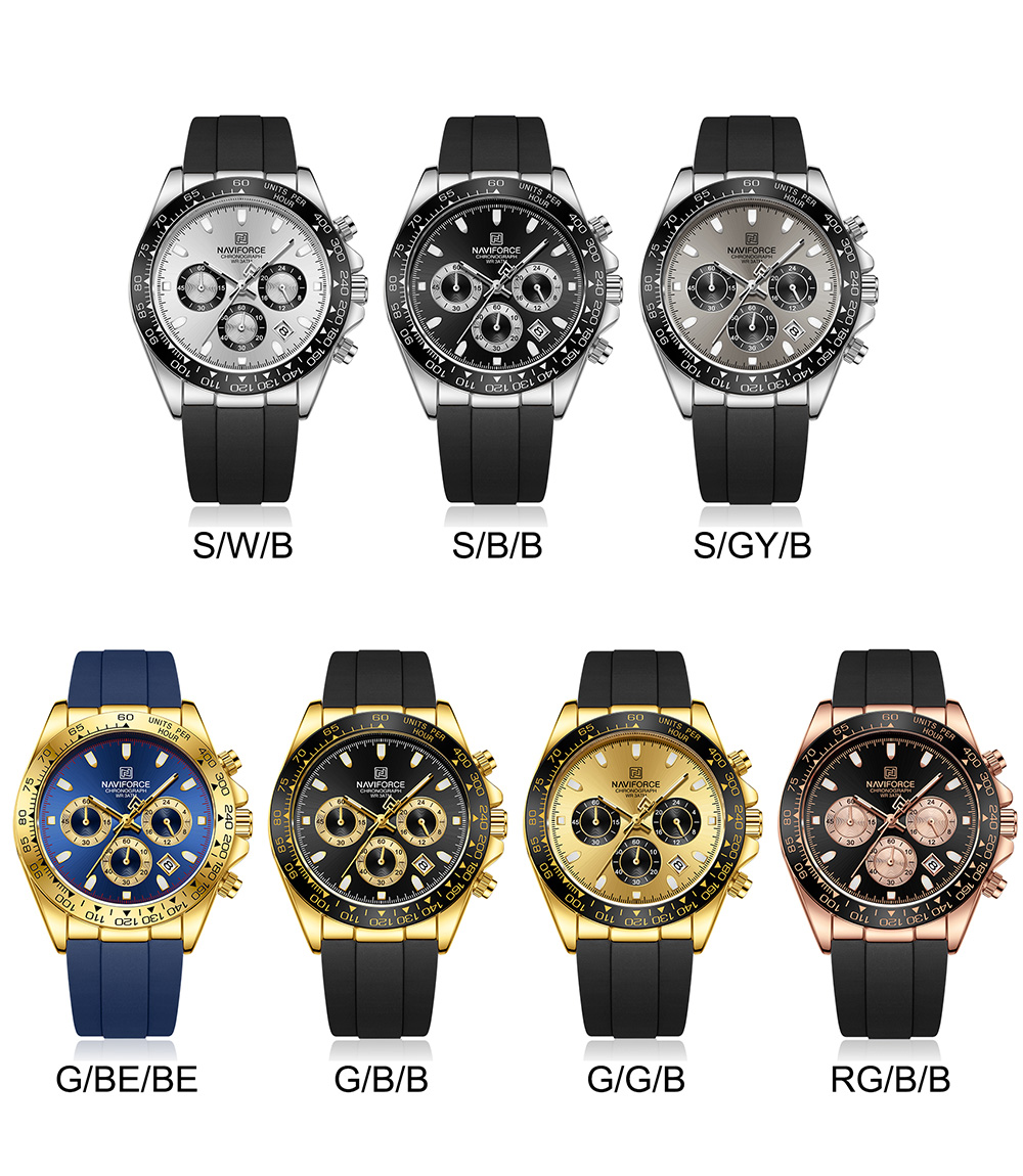 Picture of NAVIFORCE NF8054 Sleek Racing Charismatic Metallic Luminous Hands Timepiece For Style and Durability Wrist Watch