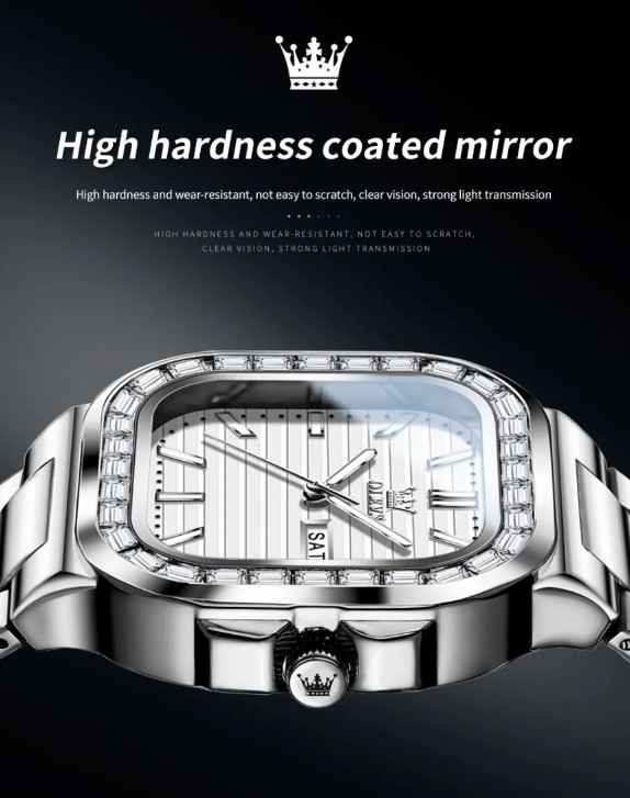 Picture of Olevs 9966G Silver Stainless Steel Analog Wrist Watch For Men - Silver