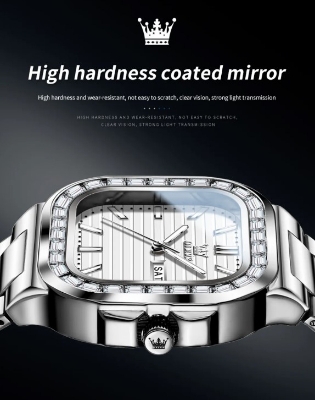 Picture of Olevs 9966G Silver Stainless Steel Analog Wrist Watch For Men - Silver