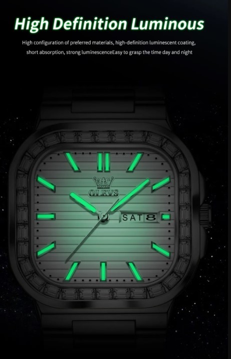 Picture of Olevs 9966G Silver Stainless Steel Analog Wrist Watch For Men - Silver