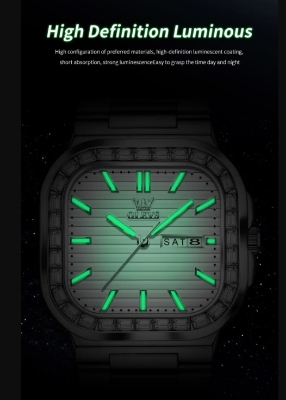 Picture of Olevs 9966G RoseGold Stainless Steel Analog Wrist Watch For Men - White & RoseGold