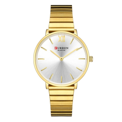 Picture of CURREN 9040F Stainless Steel Analog Watch For Women – Golden & White