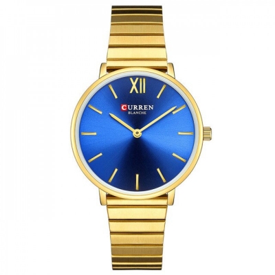 Picture of CURREN 9040F Stainless Steel Analog Watch for Women – Golden & Navy Blue