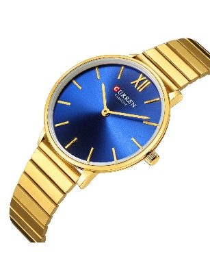 Picture of CURREN 9040F Stainless Steel Analog Watch for Women – Golden & Navy Blue