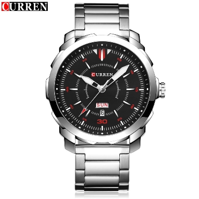 Picture of CURREN C8266S Silver Stainless Steel Watch For Men - Silver & Black