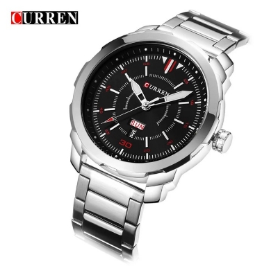 Picture of CURREN C8266S Silver Stainless Steel Watch For Men - Silver & Black