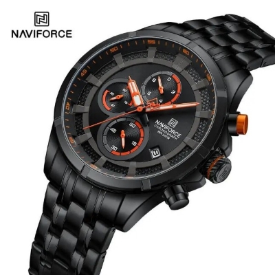 Picture of Naviforce NF8046S Stainless Steel Chronograph Watch For Men’s - Black & Orange