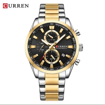 Picture of Curren C8445S Quartz Stainless Steel Men’s Watch – Silver Golden & Black