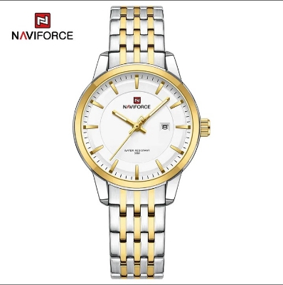 Picture of NAVIFORCE NF9228L Stainless Steel Waterproof Women's Watch – White Silver & Golden