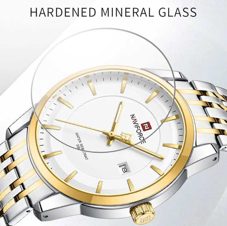 Picture of NAVIFORCE NF9228L Stainless Steel Waterproof Women's Watch – White Silver & Golden