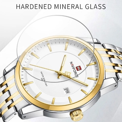 Picture of NAVIFORCE NF9228L Stainless Steel Waterproof Women's Watch – White Silver & Golden
