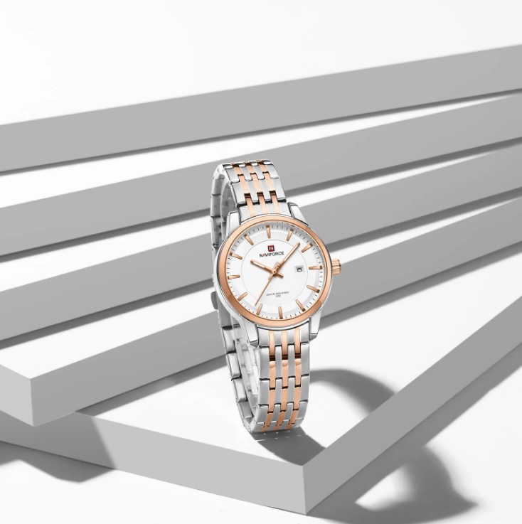 Picture of NAVIFORCE NF9228L Stainless Steel Waterproof Women's Watch – White Silver & RoseGold