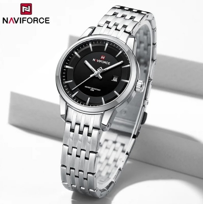 Picture of NAVIFORCE NF9228L Stainless Steel Waterproof Women's Watch – Silver & Black