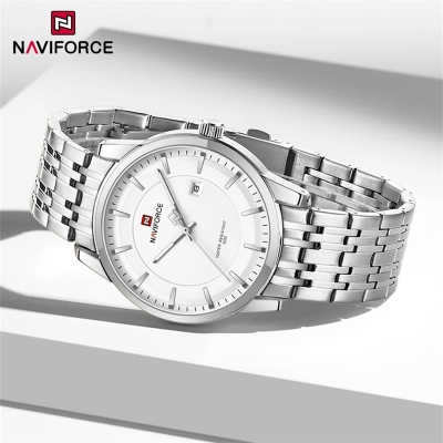 Picture of NAVIFORCE NF9228S Stainless Steel Waterproof Men’s Watch – Silver & White