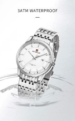 Picture of NAVIFORCE NF9228S Stainless Steel Waterproof Men’s Watch – Silver & White