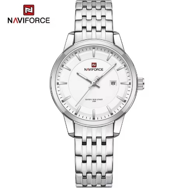 Picture of NAVIFORCE NF9228L Stainless Steel Waterproof Women’s Watch – Silver & White
