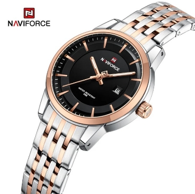 Picture of NAVIFORCE NF9228L Stainless Steel Waterproof Women’s Watch – Silver RoseGold & Black