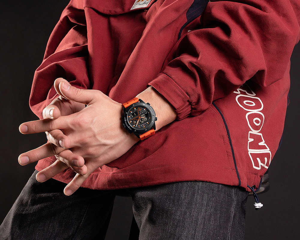 Picture of NAVIFORCE NF9221 Men’s Fashionable and Dynamic Watch with TPU Strap Luminous Waterproof Multi-function Date Display Dual Quartz Movement