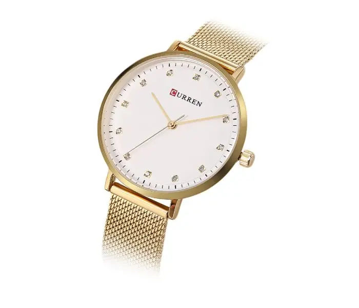 Picture of CURREN C9023F Stainless Steel Strap Waterproof watch For Women - Golden & White