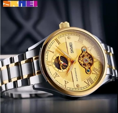 Picture of Skmei M024G Stainless Stees Automatic Mechanical for Wrist Men Watch - Silver & Golden