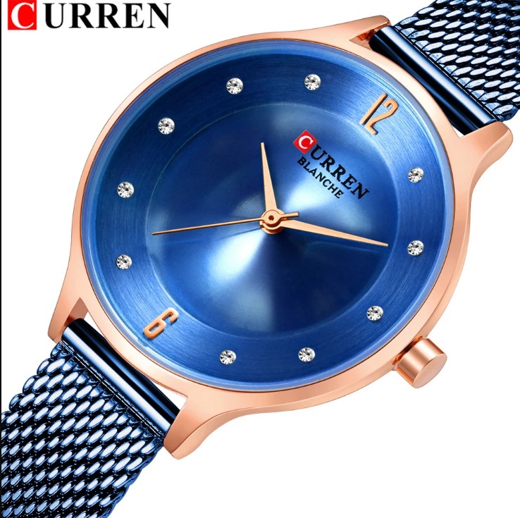Picture of CURREN C9036F Stainless Steel Mesh Wristwatch For Women's – RoyalBlue & RoseGold