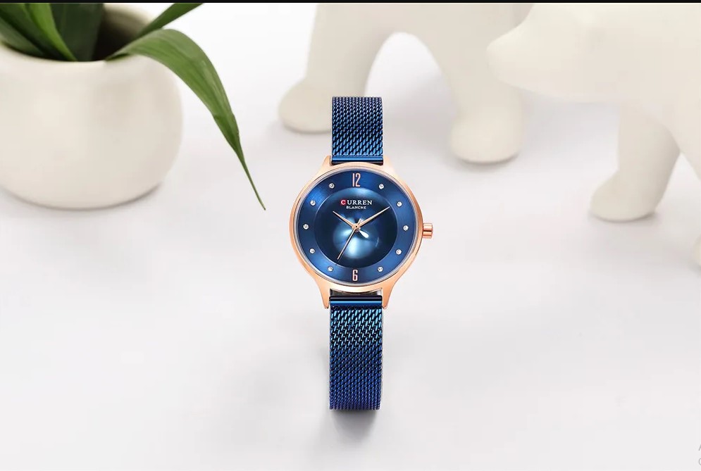 Picture of CURREN C9036F Stainless Steel Mesh Wristwatch For Women's – RoyalBlue & RoseGold