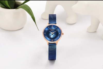 Picture of CURREN C9036F Stainless Steel Mesh Wristwatch For Women's – RoyalBlue & RoseGold