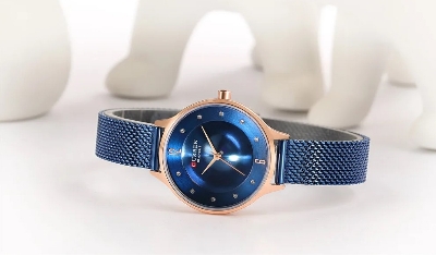 Picture of CURREN C9036F Stainless Steel Mesh Wristwatch For Women's – RoyalBlue & RoseGold