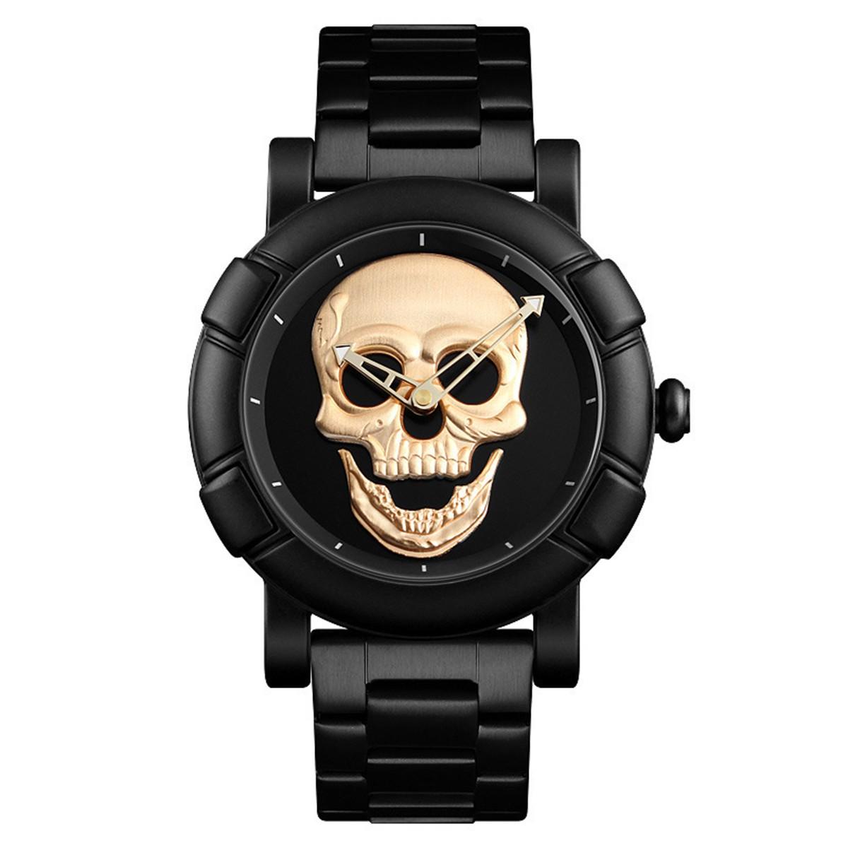 Picture of Skmei SK9178G Stainless Steel Skull Quartz Audlt Watch for Men