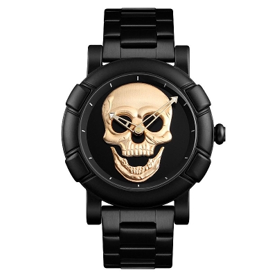 Picture of Skmei SK9178G Stainless Steel Skull Quartz Audlt Watch for Men