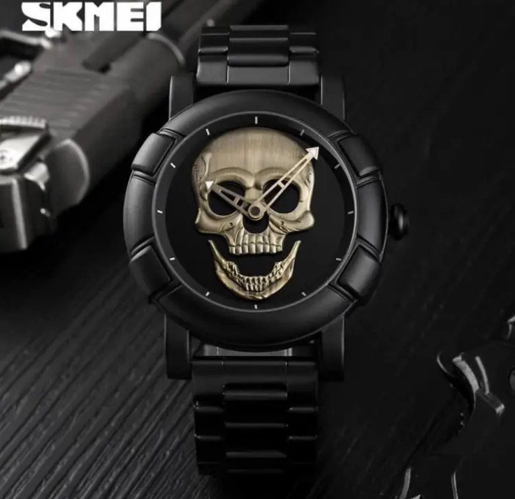 Picture of Skmei SK9178G Stainless Steel Skull Quartz Audlt Watch for Men