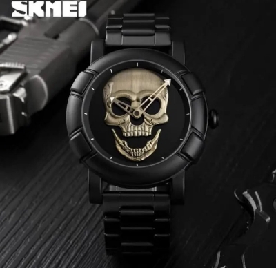 Picture of Skmei SK9178G Stainless Steel Skull Quartz Audlt Watch for Men
