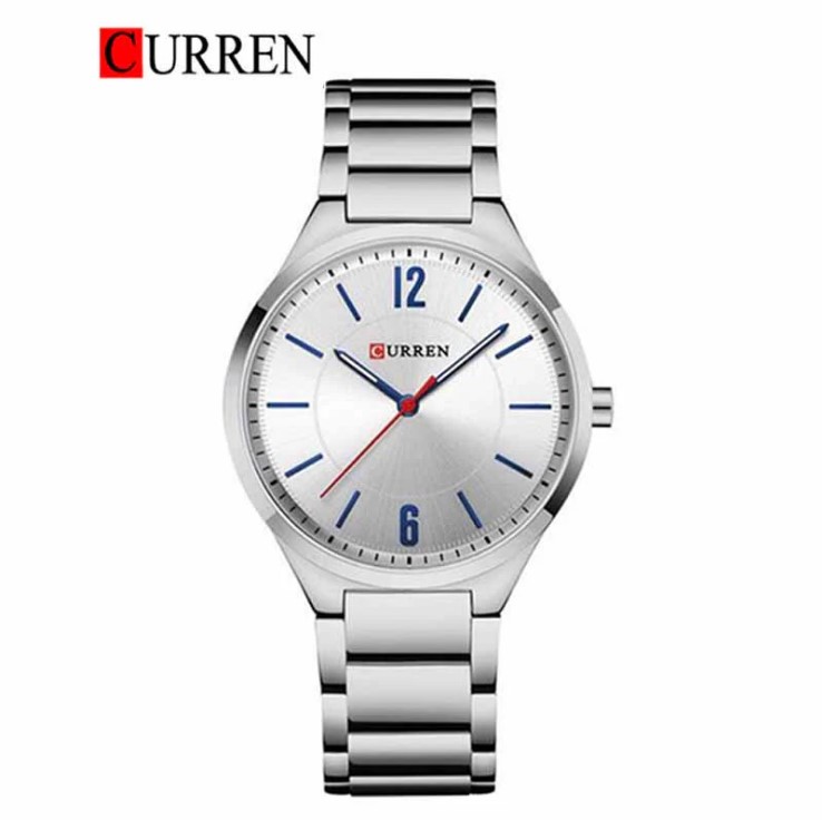 Picture of CURREN C8280G Stainless Steel Analog Wtach For Men - Silver & White
