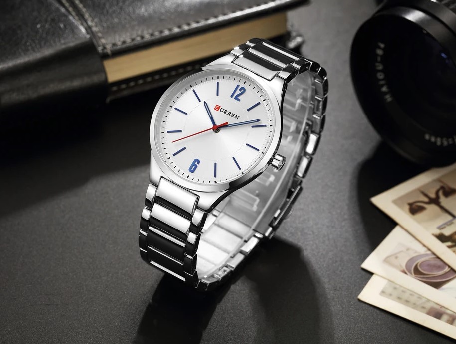 Picture of CURREN C8280G Stainless Steel Analog Wtach For Men - Silver & White