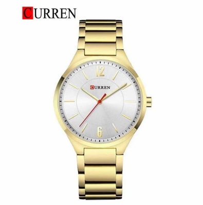 Picture of CURREN C8280G Stainless Steel Analog Wtach For Men - Golden & White