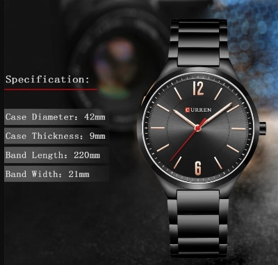Picture of CURREN C8280G Stainless Steel Analog Wtach For Men - Black