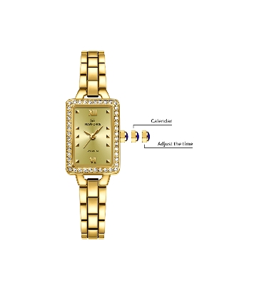 Picture of NAVIFORCE NF5043F Women’s Square Dial Watch Waterproof Steel Strap Quartz Chronograph Retro and Versatile Fashion Watch