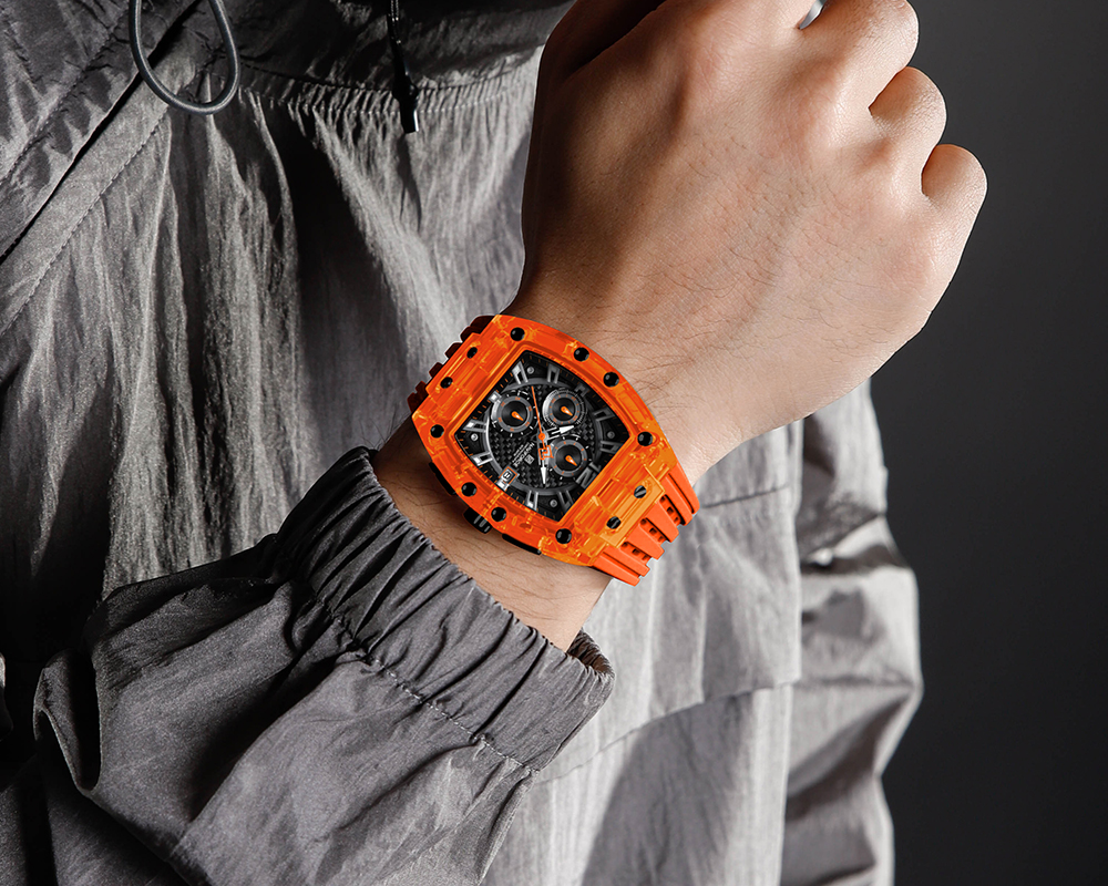 Picture of NAVIFORCE NF7105 Sports Transparent Waterproof Quartz Silicone Multifunctional Chronograph Men Watch